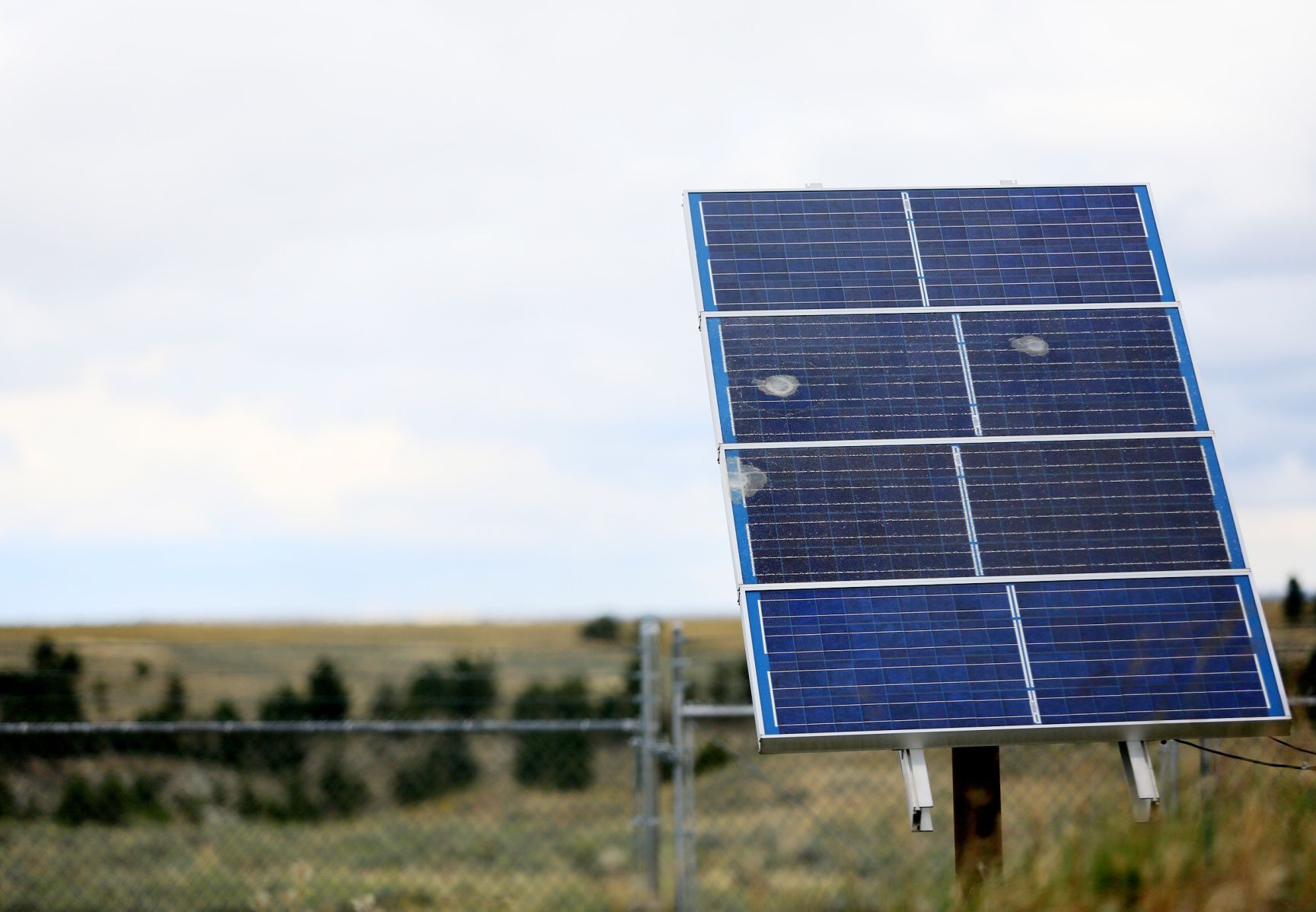 Damaged solar panel